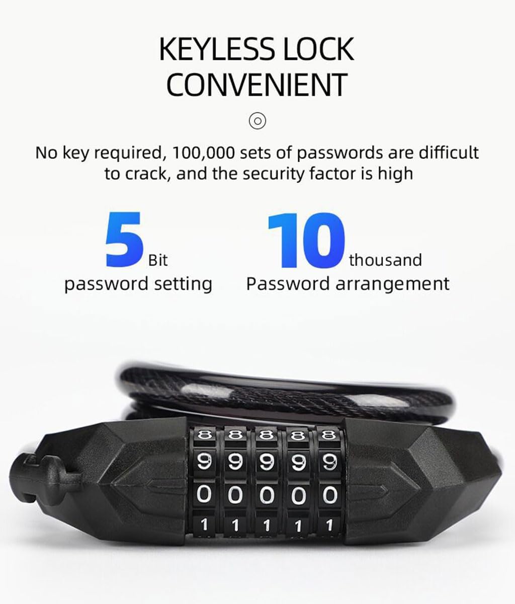 COOLBABY 5 Digit Combination Bicycle Locks