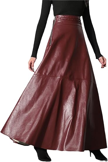 Chic Vintage Maxi Leather Skirts