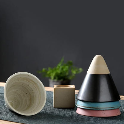 Stoneware Espresso Ceramic Cone Cup and Base