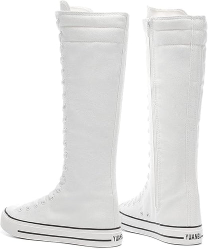 High-Top Canvas Moccasin Sneakers