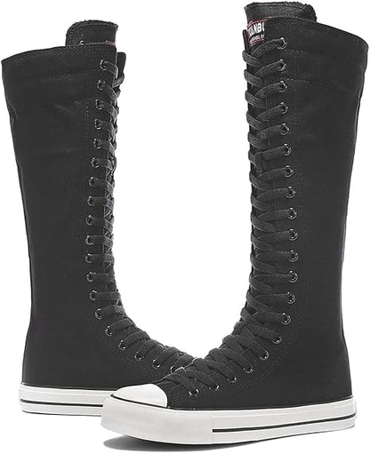 High-Top Canvas Moccasin Sneakers
