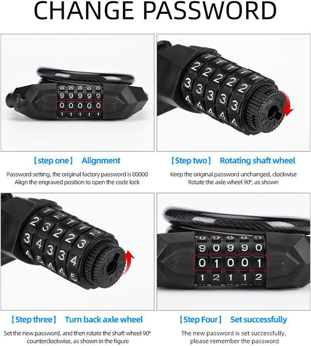 COOLBABY 5 Digit Combination Bicycle Locks