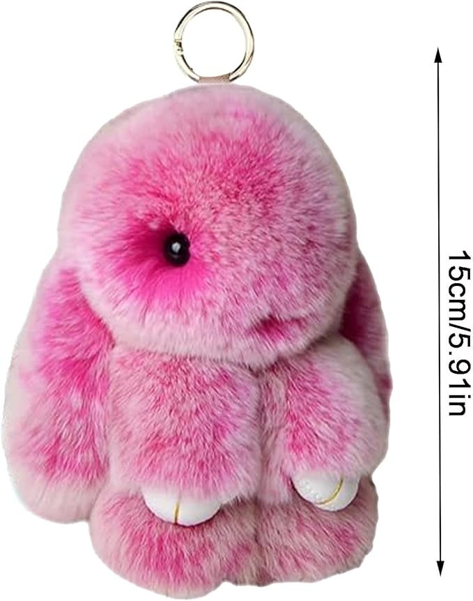 Sweet Life Bunny Lulu - Plush Rabbit Fur Key Ring and Tin