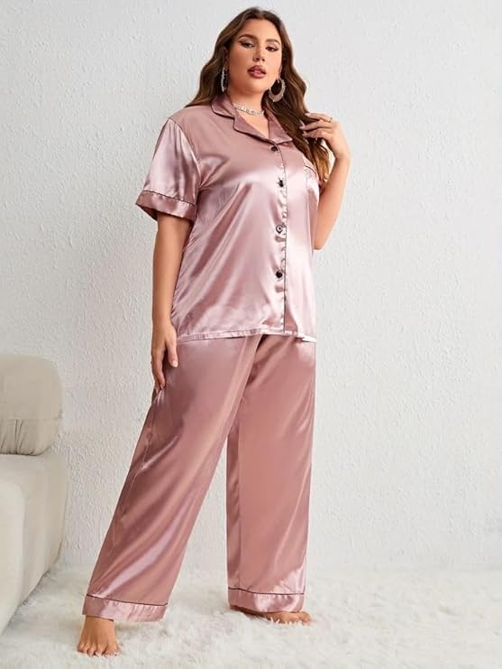 Nightwell Plus Size Polyester Satin Pajamas