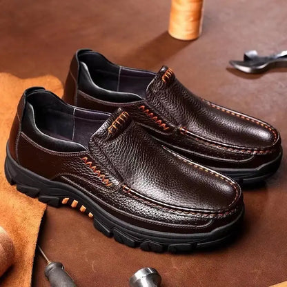 ONYX ASH Genuine Leather Slip-On Dress Shoes