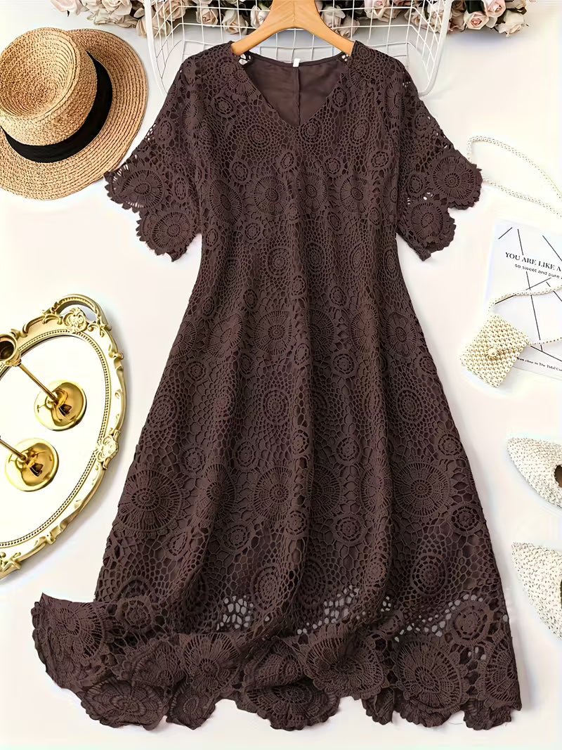 ZANZEA Plus Size Lace Maxi Dresses
