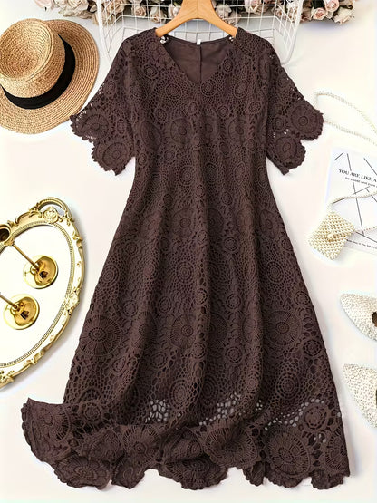 ZANZEA Plus Size Lace Maxi Dresses