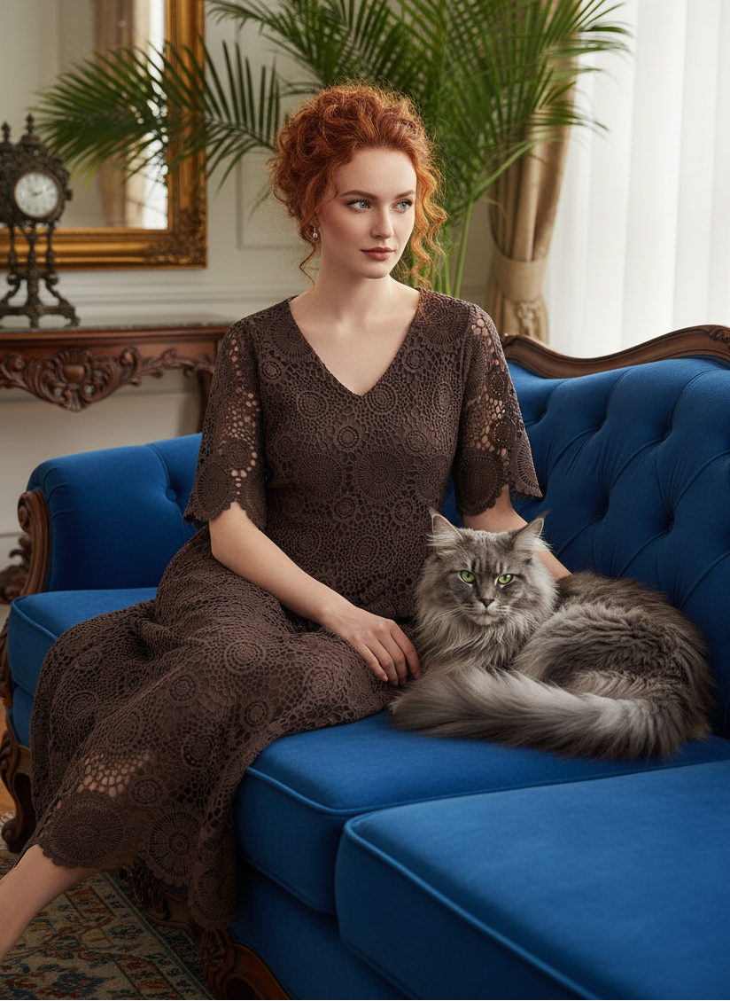 ZANZEA Plus Size Lace Maxi Dresses