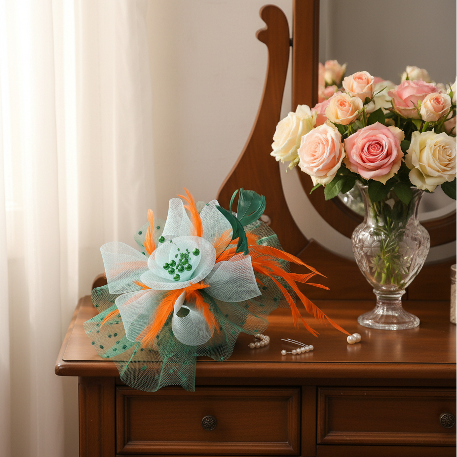 KOKO Mesh Feather Headband Fascinators