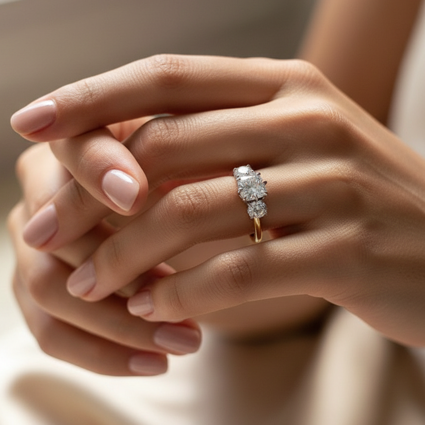 Elegant Classic Synthetic Cubic Zirconia Engagement Ring