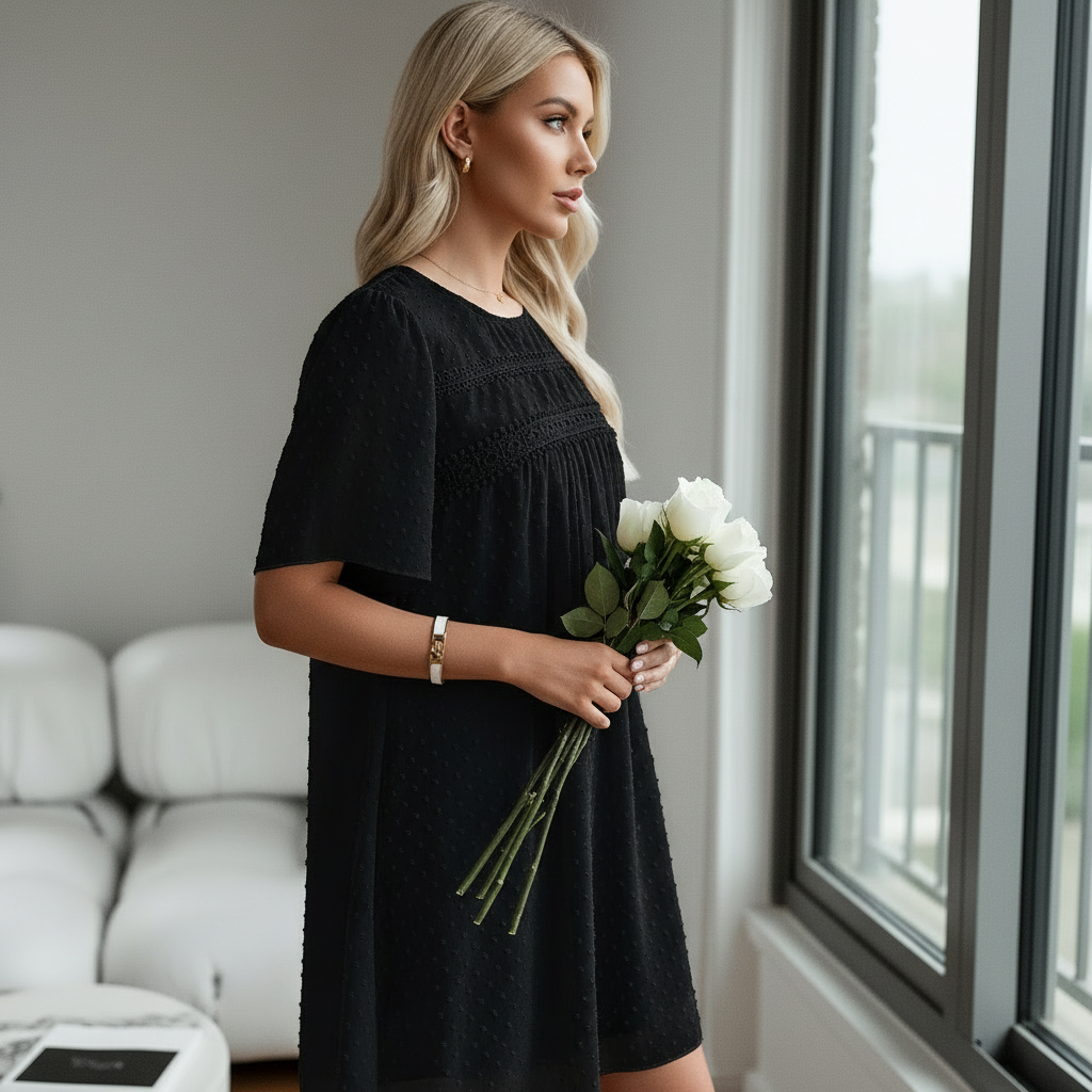 Chiffon Polka Dot Baby Doll Shortie Nightie