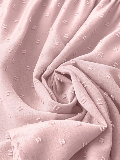 Polka Dot Textured Short Sleeved Blouse Top