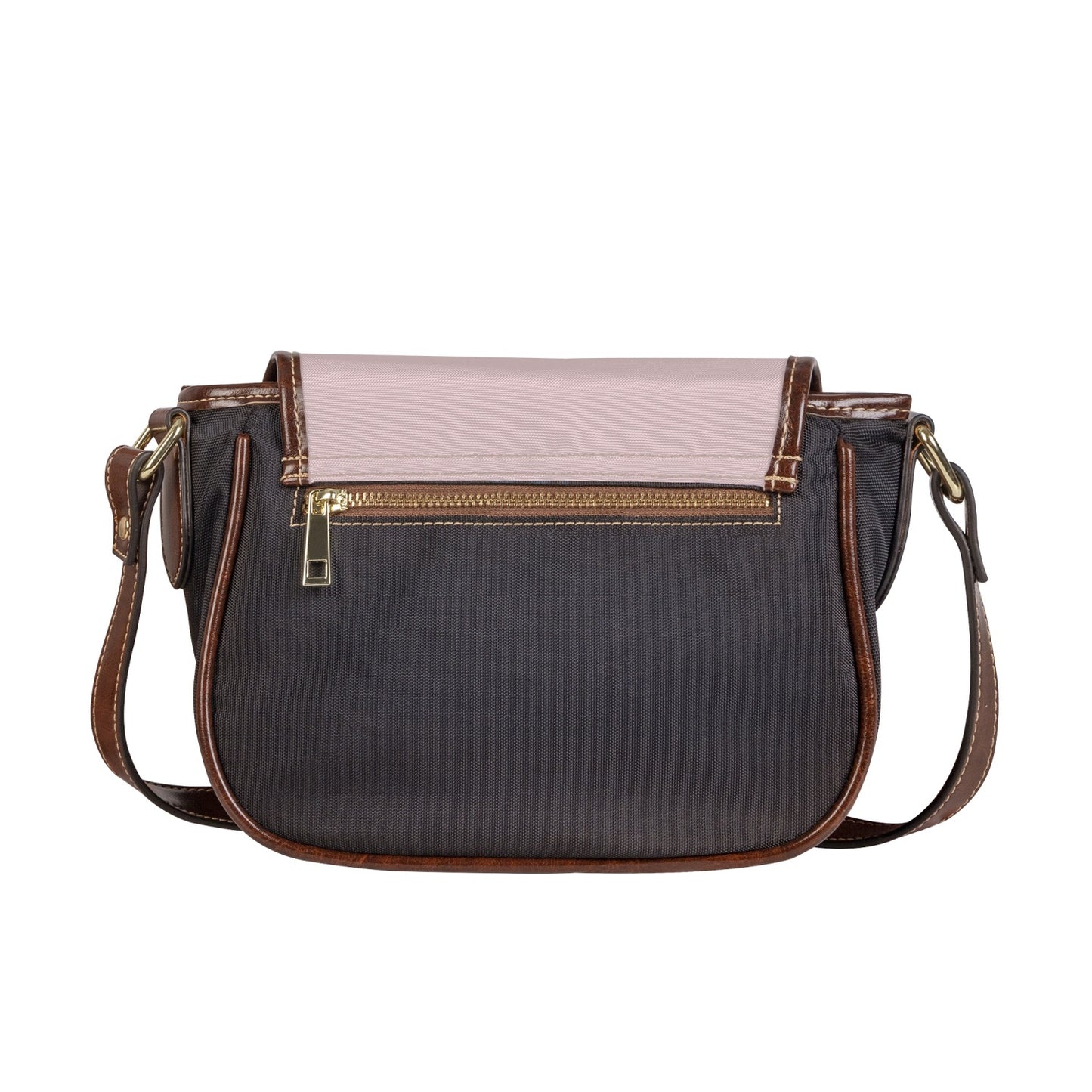 Blush Pink Vegan Leather Saddle Bag