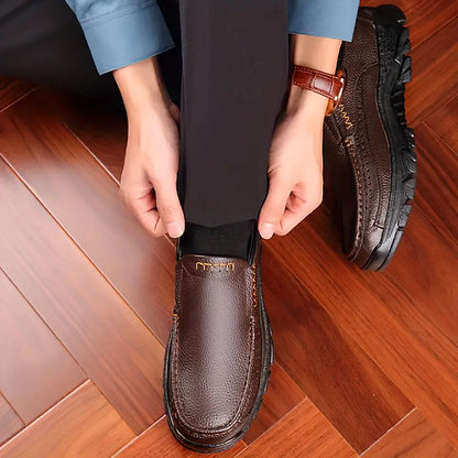 ONYX ASH Genuine Leather Slip-On Dress Shoes