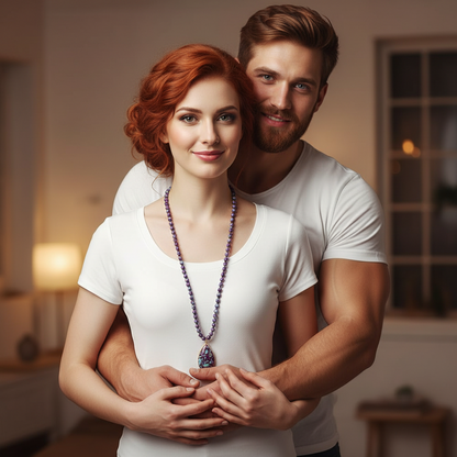 Bohemian Beaded Stone Teardrop Pendant Necklace