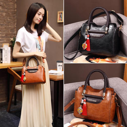 MIU MIN Leather Kelly Handbag