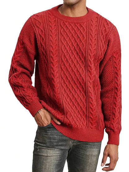 Hawthorne Acrylic Loose Knitted Aran Pullover Sweaters