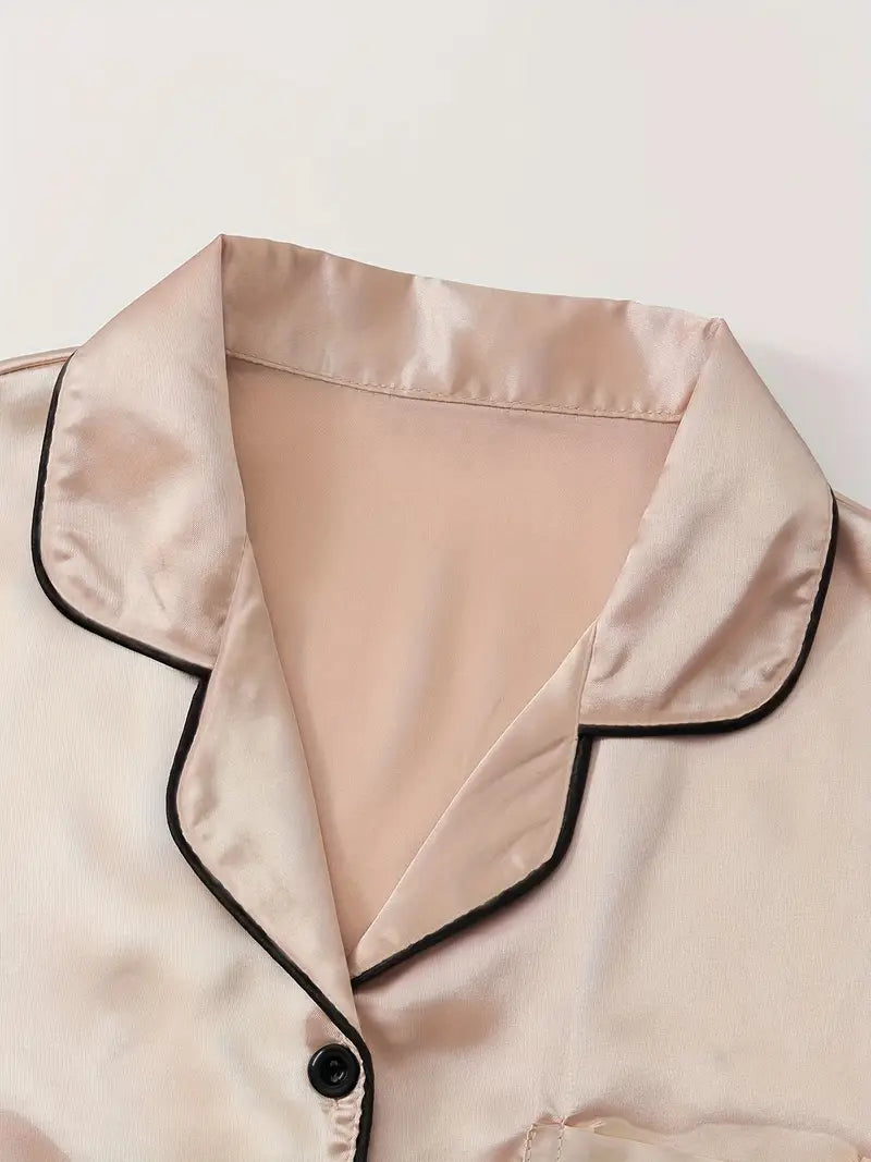 Satin Casual 3 Piece Pajama Sets
