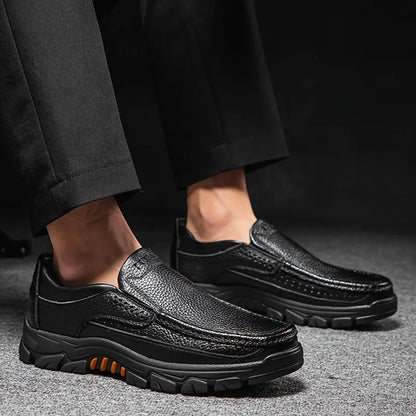 ONYX ASH Genuine Leather Slip-On Dress Shoes