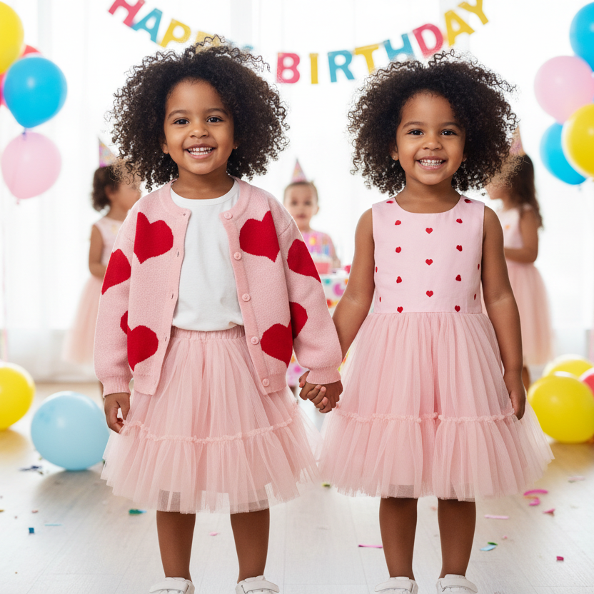 Heart Knitted Girls Cardigan