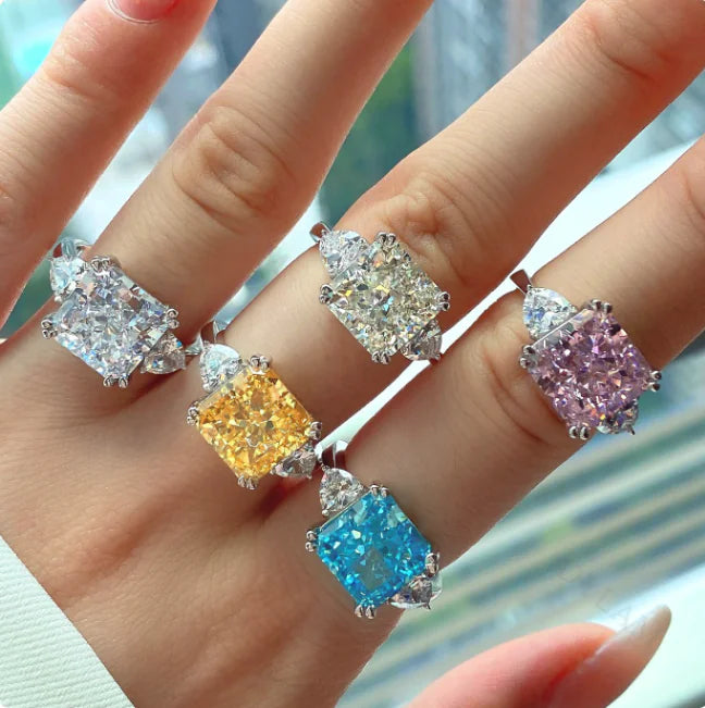 5-Carat Princess Square Rings