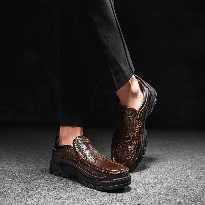 ONYX ASH Genuine Leather Slip-On Dress Shoes