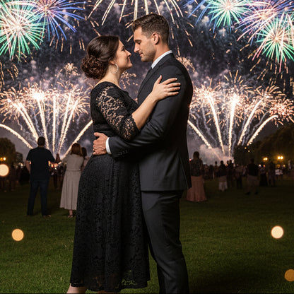 Chic Plus Size Lace Midi Dress