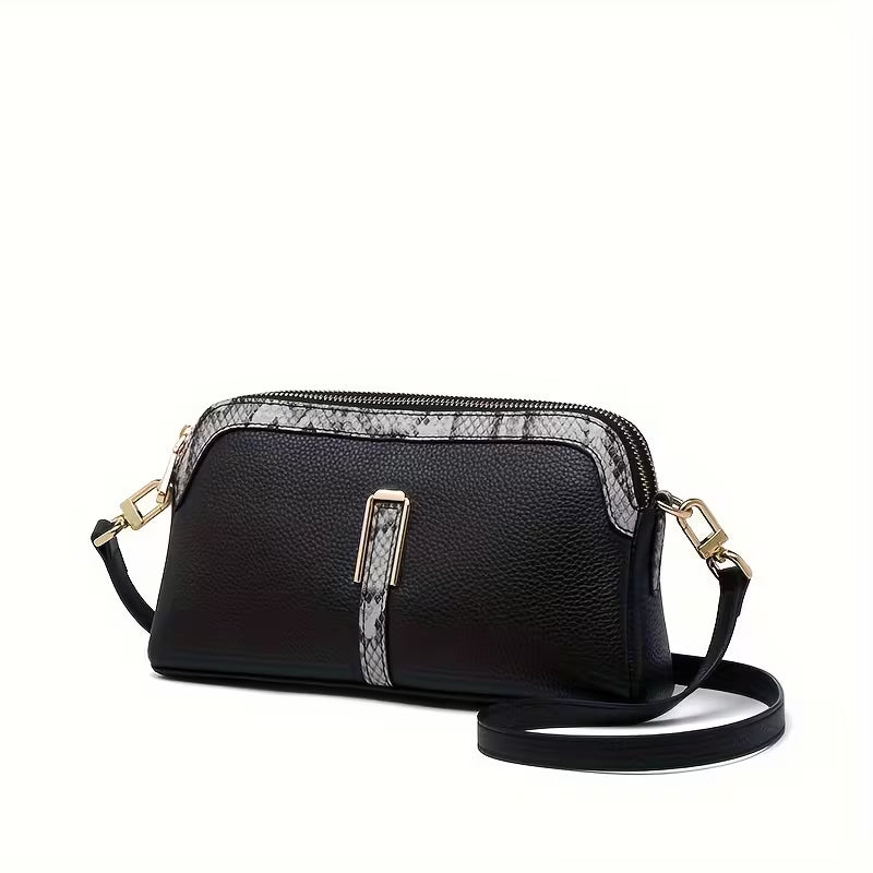 Birkin Inspired Genuine Leather Handbag - Dual Tone Snake Edition