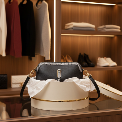 Birkin Inspired Genuine Leather Handbag - Dual Tone Snake Edition