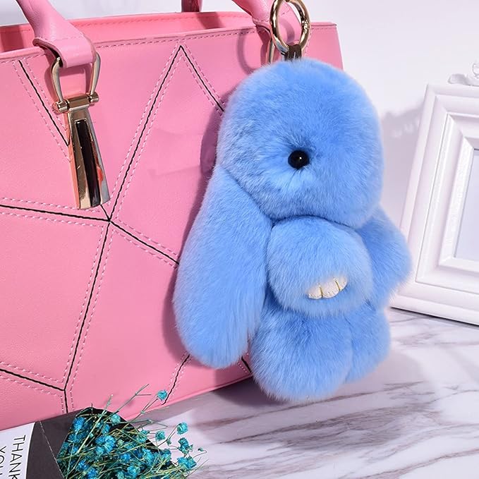 Sweet Life Bunny Lulu - Plush Rabbit Fur Key Ring and Tin