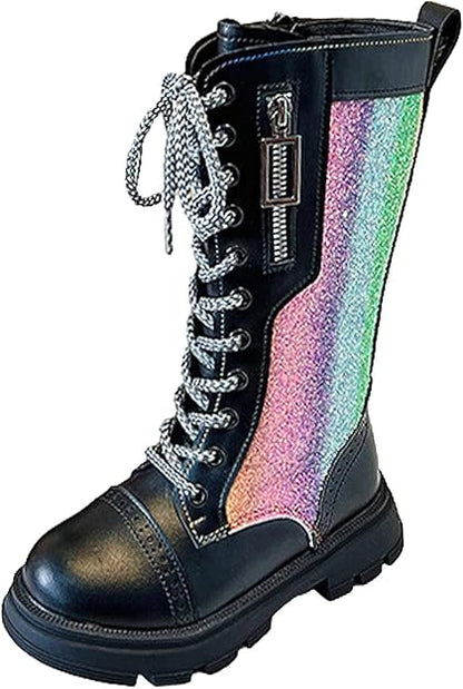 Shimmer Mid-Calf High Martin Boots