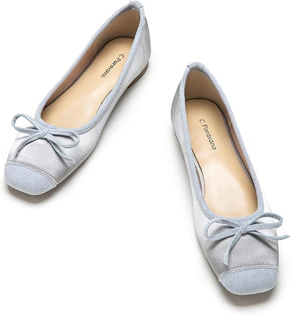 Paravano Satin Bowtie Ballet Flats