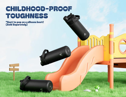 POWCAN Insulated 18oz Non-Slip, Stainless Steel Water Bottles