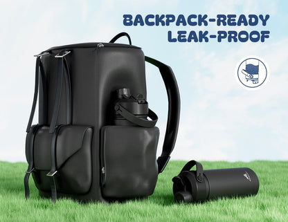 POWCAN Insulated 18oz Non-Slip, Stainless Steel Water Bottles