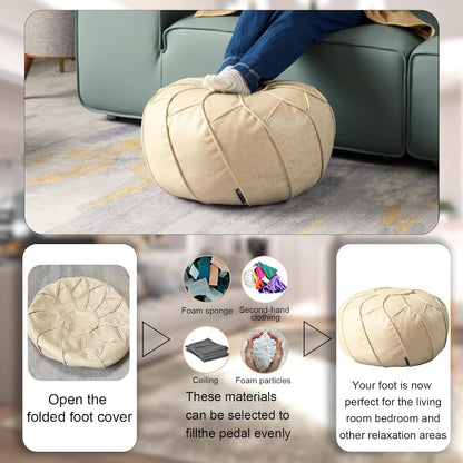 Moroccan Dual Purpose Vegan Leather Ottoman