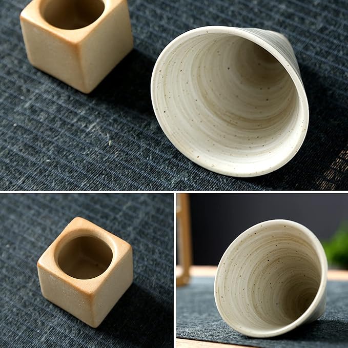 Stoneware Espresso Ceramic Cone Cup and Base