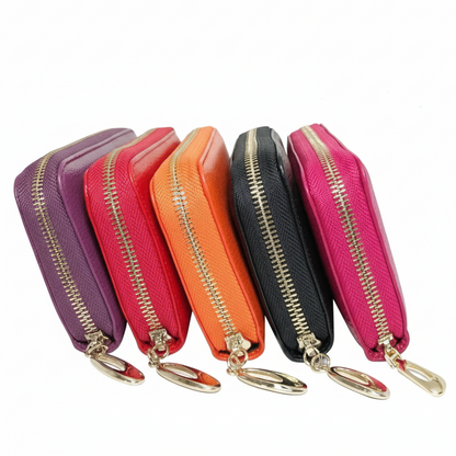 OX KNIGHT Cowhide Leather Multifunctional Zip Wallets