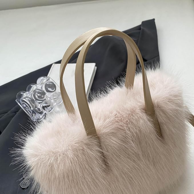 Faux Fox Fur Crossbody Tote Bags