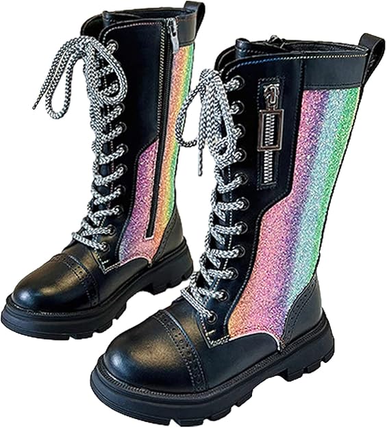 Shimmer Mid-Calf High Martin Boots