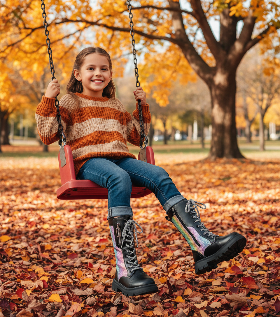 Shimmer Mid-Calf High Martin Boots