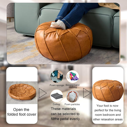 Moroccan Dual Purpose Vegan Leather Ottoman