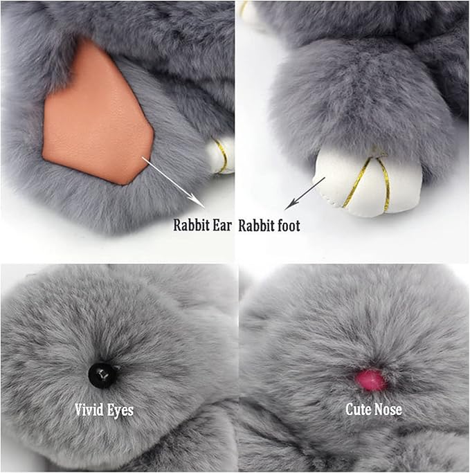 Sweet Life Bunny Lulu - Plush Rabbit Fur Key Ring and Tin