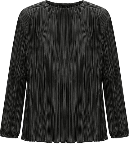 Plus Size Lantern Sleeves Polyester Tops