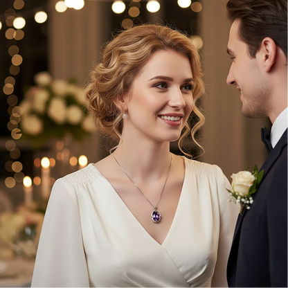 BRIOUS Exquisite Oval Synthetic Crystal Pendants