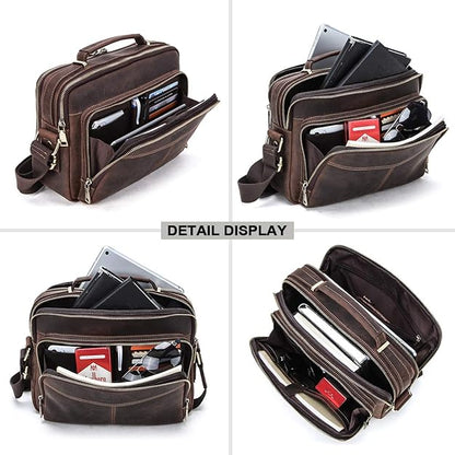 CONTACTS Multifunctional Crazy Horse Leather Bag