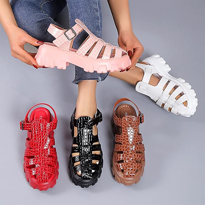 Omeslike Platform Roman Sandals