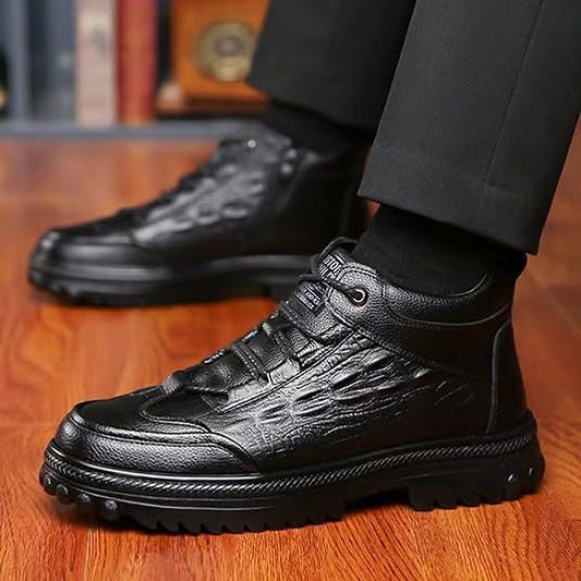 Premium Genuine Cowhide Leather Ankle Boots