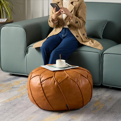 Moroccan Dual Purpose Vegan Leather Ottoman