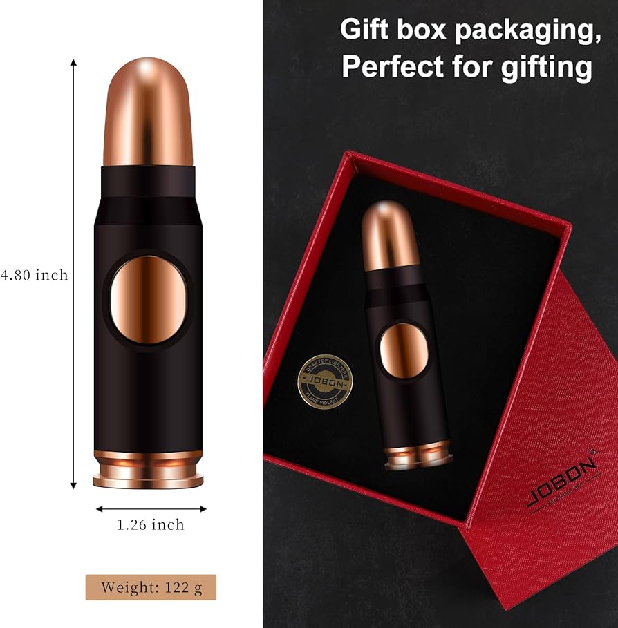 JOBON Metal Bullet Shaped Windproof Butane Lighter