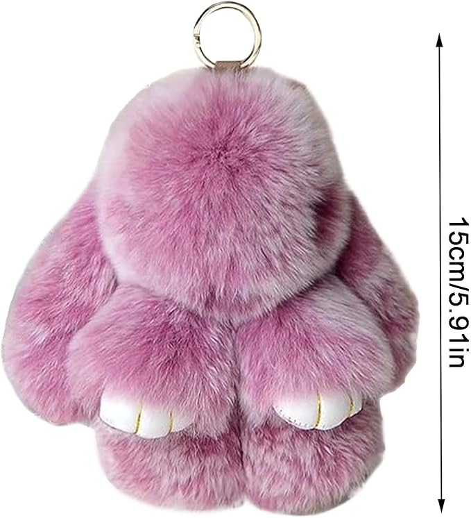 Sweet Life Bunny Lulu - Plush Rabbit Fur Key Ring and Tin